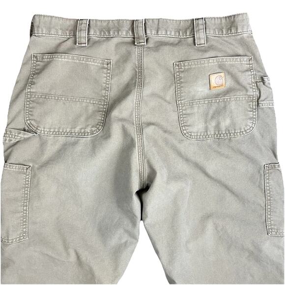 Carhartt Mens Canvas Loose Fit Work Dungaree Khaki 38x20 Rugged Workwear Outdoor - Picture 5 of 12